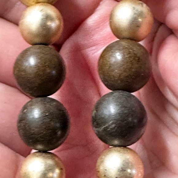 Women’s Necklace Beaded brown tones acrylic and wood lightweight ethnic 5458 W - Picture 6 of 13